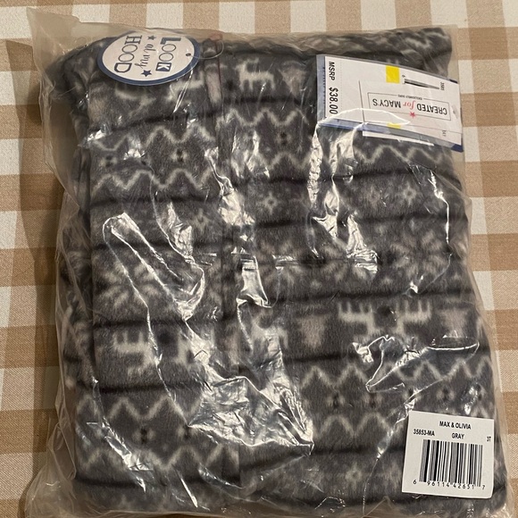 Toddler 3T Bear Fleece One Piece Hooded Zip Up Pajamas - NWT - Picture 5 of 5